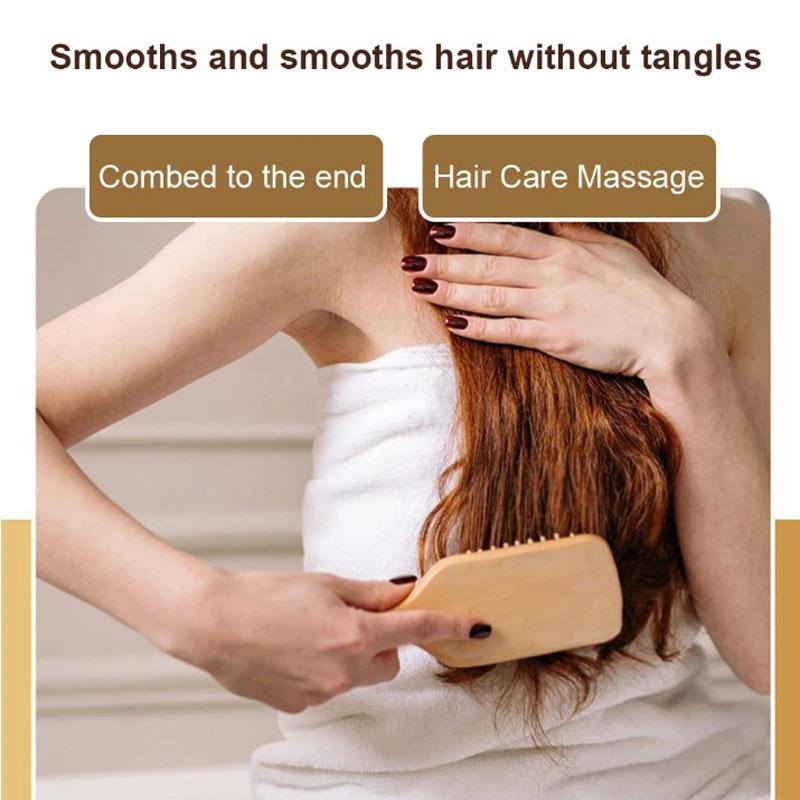 Natural Bamboo Wooden Hair Brush Comb Massage Scalp Health Airbag Hair Comb