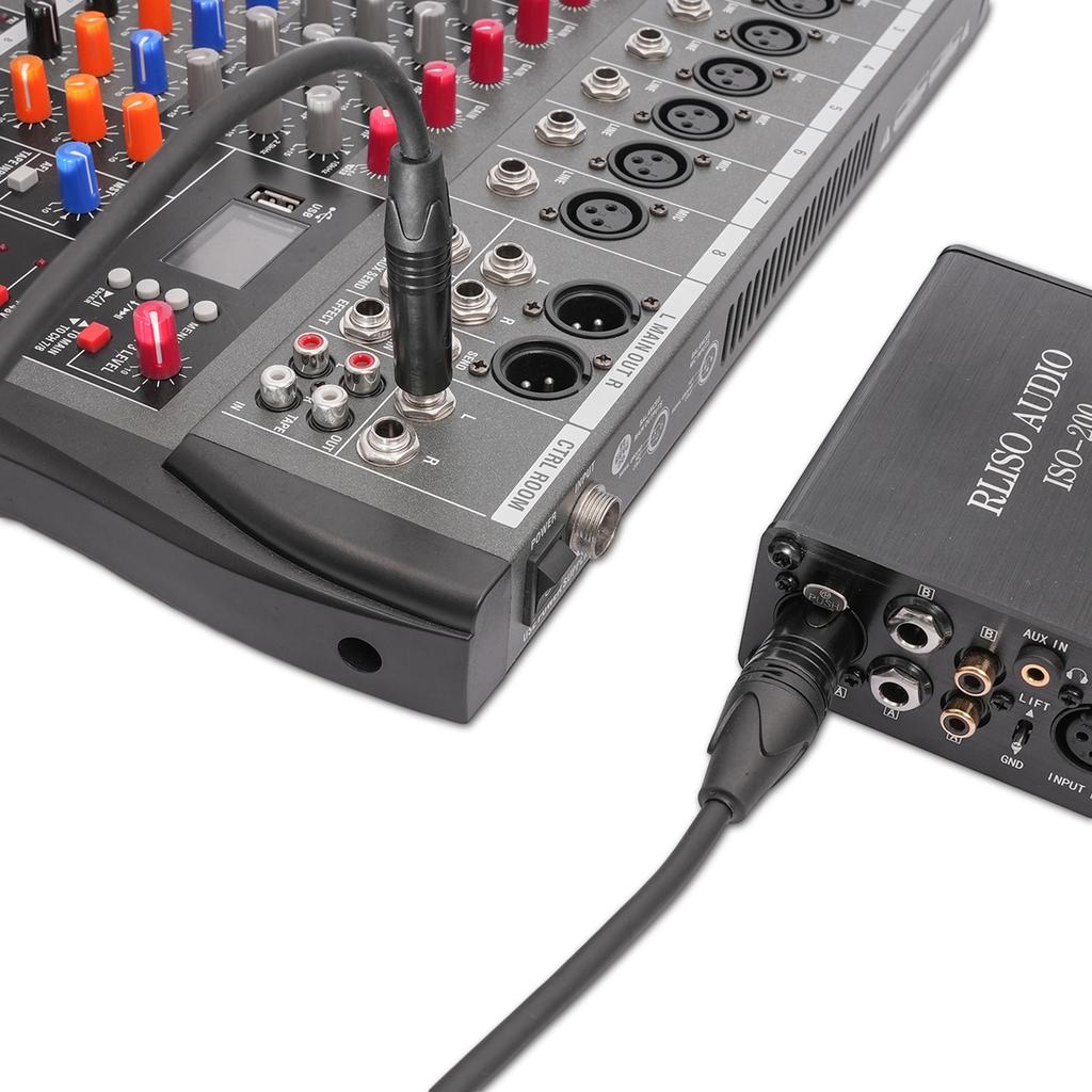 6.35mm Audio Cable TRS Stereo Male to XLR Male Balanced Interconnect Cord Patch Cable Zinc Alloy Shell for Mixer