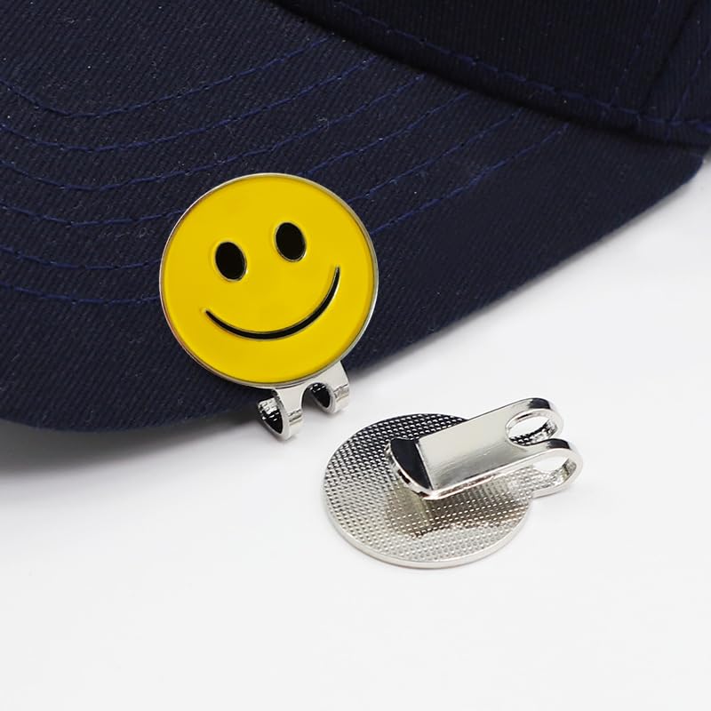 Adhere Golf Marker Hat Clip Magnetic Attachment Cute Smiley Face Ball Marker (Smiling Face)