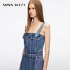 MISS SIXTY Women's Vintage Washed Denim Suspender Dress