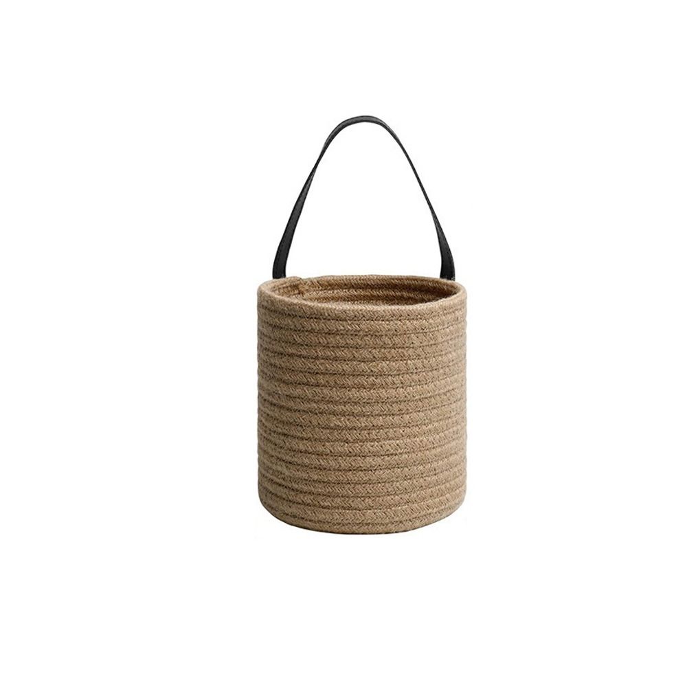 Natural Woven Jute Cotton Flower Basket Cotton Rope Wicker Plant Flower Pot  Garden