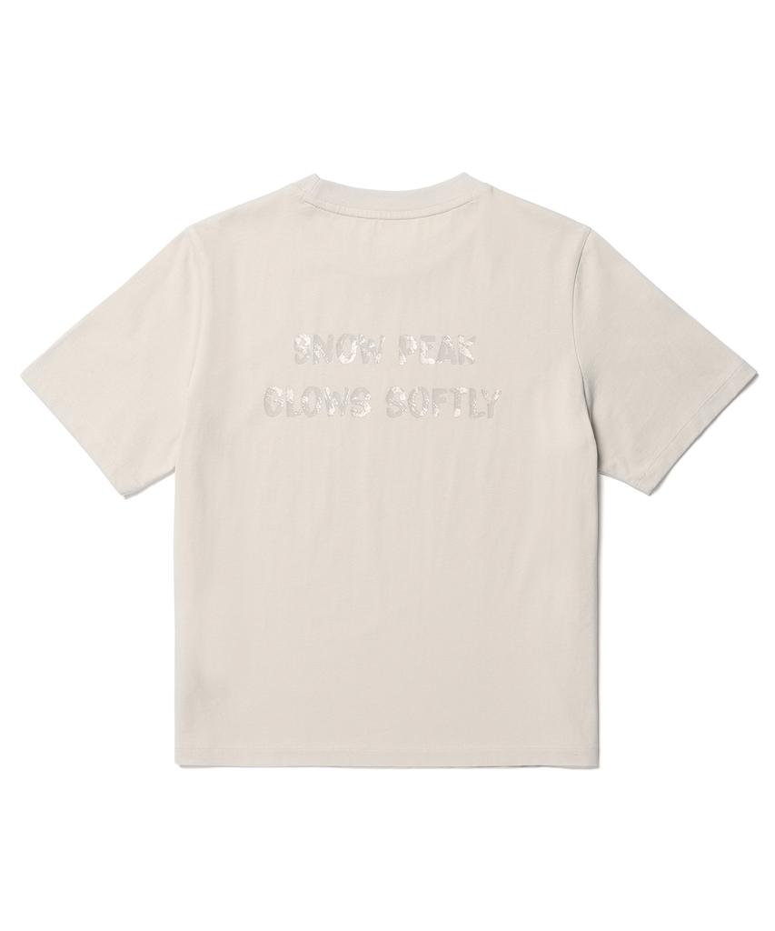 SNOWPEAK APPAREL Cotton Women'S Lettering Short Sleeve T-Shirt (S26Mwfts65) Light Beige