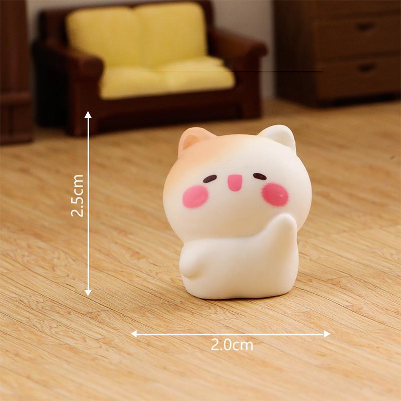 Cartoon Cute Happy Cat Ornaments Small Figurines Miniature Landscape Decoration Diy Home Desktop Children Accessories Gifts