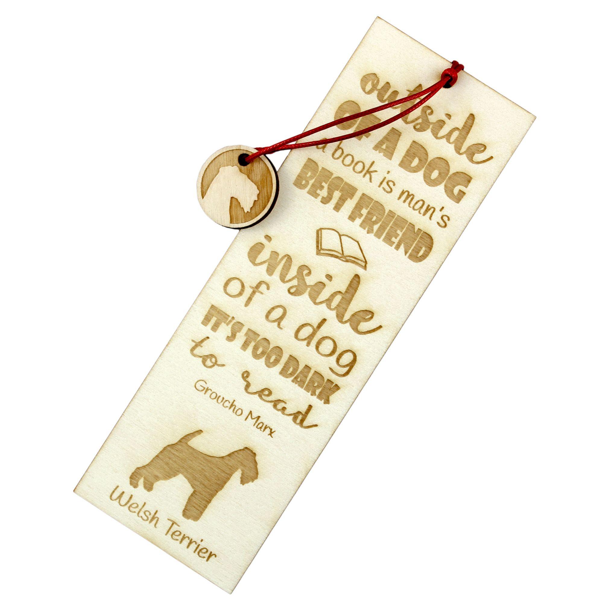 

Welsh Terrier, Welshie, Daeargi Cymreig - dog bookmark, personalized bookmark, gift for bookworm from Art-Dog brand