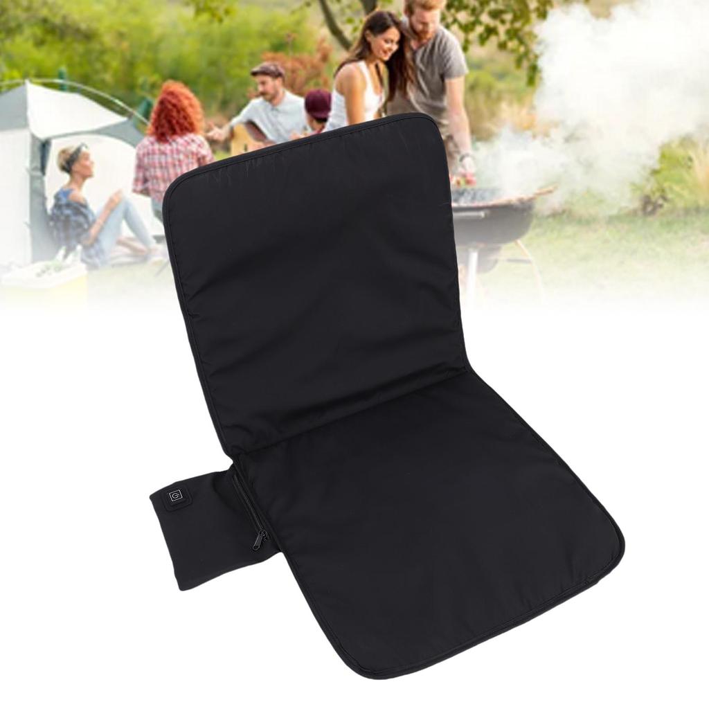 Pernă Încălzită Neagră USB Pad Încălzit cu 3 Setări de Căldură pentru Scaun de Camping în Aer Liber