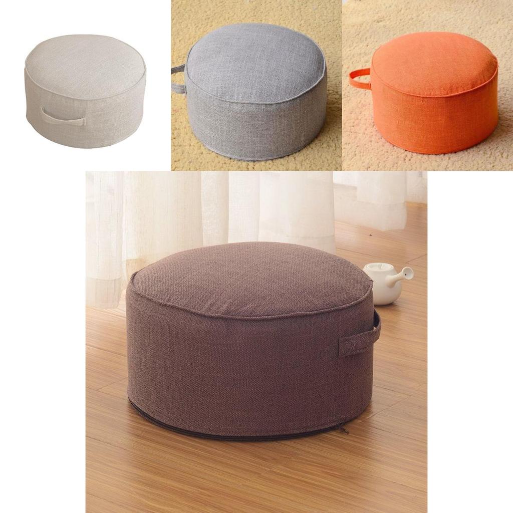 Tatami Round Floor Pillow Seat Comfortable Cotton Linen Cushion For Relaxation