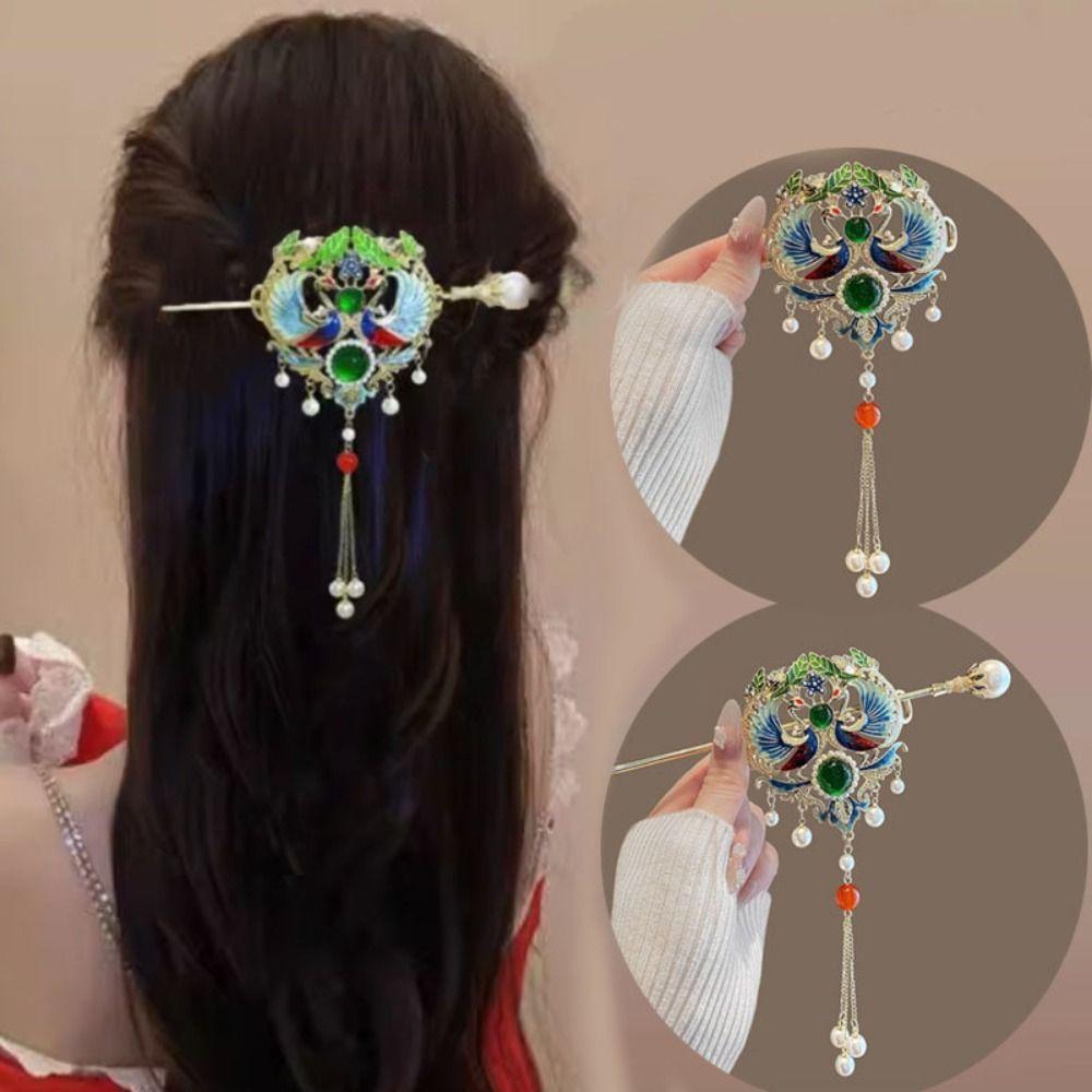 Hair Accessories Phoenix Brooch Disk Hair Chinese Style Hairpin Brooch Cosplay