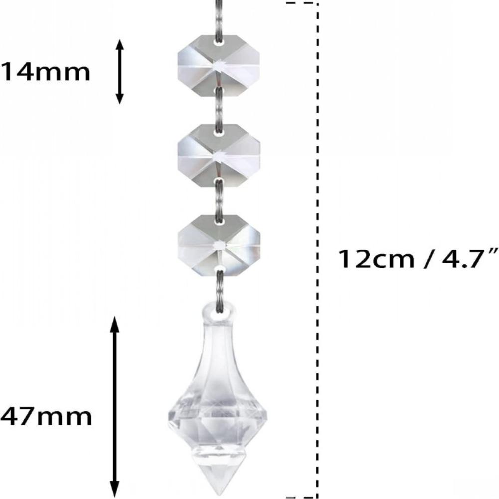 5pcs Simulate Ice Cone Acrylic Snowflake Pendant Crystal Diamond Xmas Tree Decoration Christmas