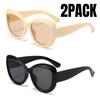 2PACK New Women Cat Eye Sunglasses Retro Premium Sun Glasses Men Protection Fashion Eyewear Luxury Brand Design Outdoor Glasses