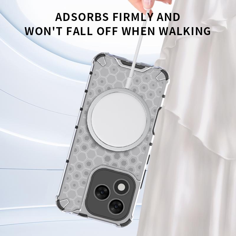 For Honor 400 Lite 5G Case Compatible with MagSafe WANLONFENG FC Series TPU+PC Phone Cover with Tempered Glass