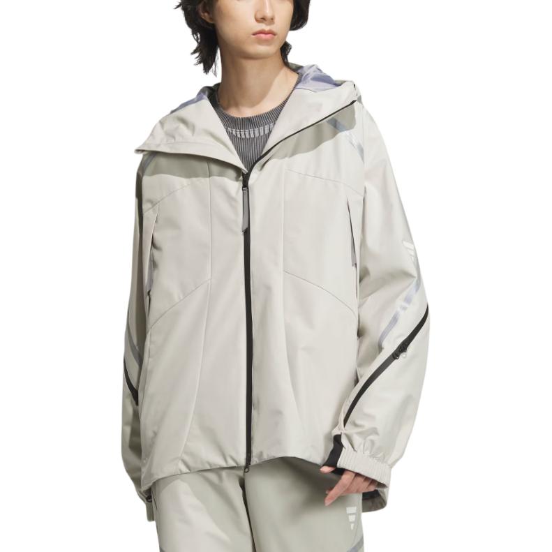 Adidas P Jkt6 Fashion Comfortable Water-Resistant Sports Casual Jacket Men Jacket Light-Sesame Earth-Gray JM6172