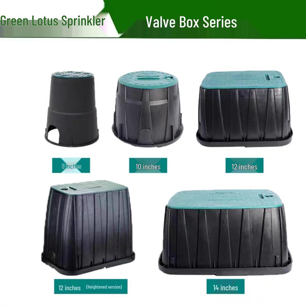 Raised Plastic Water Intake Valve Box for Solenoid Valves - Sizes: 6", 10", 12", 14" (VB708, 910)