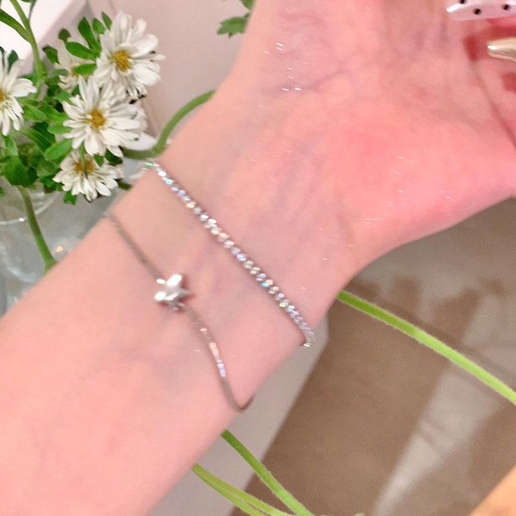Cold Wind Advanced Sense Double-layer Star Fringed Bracelet Women's Light Luxury Niche Exquisite Student Girlfriend Hand Jewelry