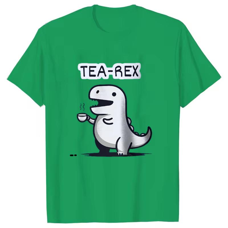 Unisexs Womens TeaRex Dinosaur Printed TShirt Soft Breathable Round Neck Short Sleeve Tee Unisex Fun Quirky Style
