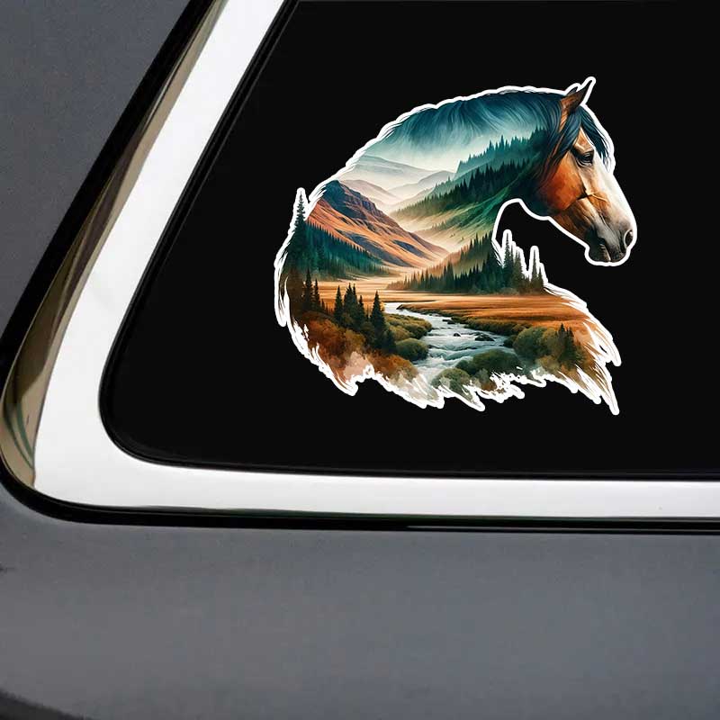 Majestic Horse Car Sticker Vinyl Decal Waterproof Rear Window Motorcycle Camper Bumper Truck Laptop Decoration TM340