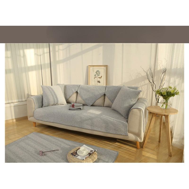 Sofa Cushion Fabric Four Seasons Sofa Slipcover Universal Autumn Linen Simple Modern Thickened Non-Slip Sofa Covers