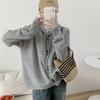 Casual Hooded Knitted Cardigan Top Women's Autumn and Winter New Simple and Versatile Loose Lazy Sweater Jacket