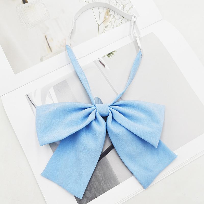 

18*13cm New Soft White Bow Ties Women Collar Butterfly Oversized JK Tie Bowties Female College Students Solid Blue Pink Bowknot небесно-голубой