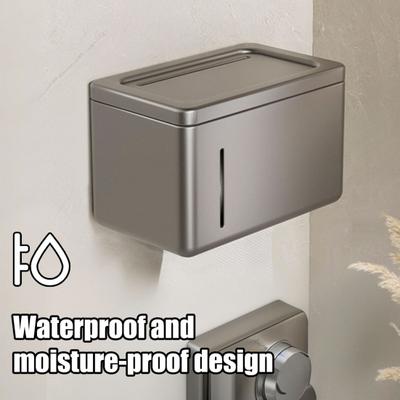 Napkin Storage Box Wall Mounted Waterproof Toilet Paper Holder Non-drilled Easy Installation Bathroom Organizer