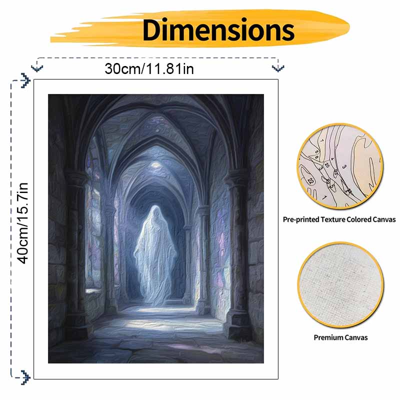 Halloween Ethereal Figure Cathedral Stained Glass Digital Oil Painting Coloring Painting Hand Painting Home Decoration
