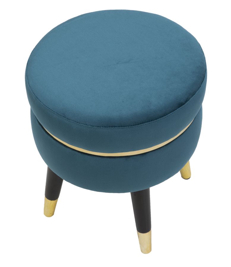 Stool Paris Teal Gold Ø 35X40.5 Cm