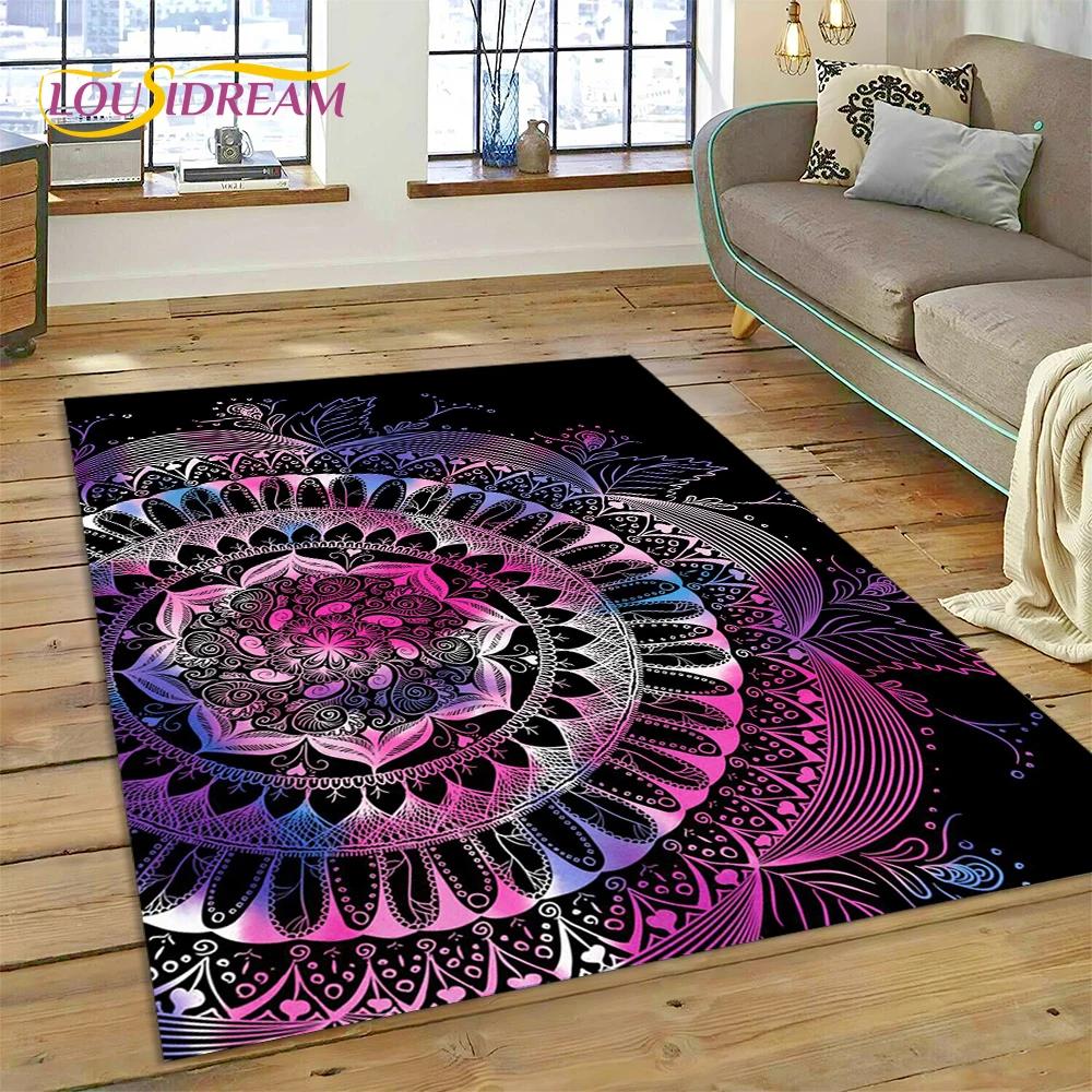 Meditasyon Mandala Bohem Doğa Ruhu Yoga Halısı Ev Oturma Odası Yatak Odası Kanepe Kapı Paspası Dekor İçin Alan Halısı Kaymaz Mat