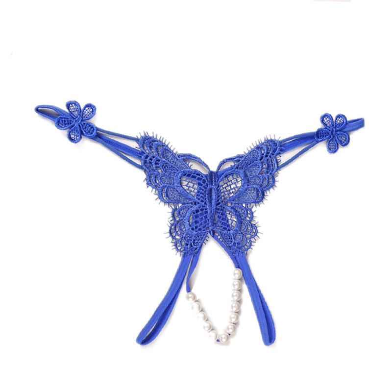 Yan Beiwei Женские модные ажурные стринги с жемчугом, сексуальные Т-образные трусики 3348