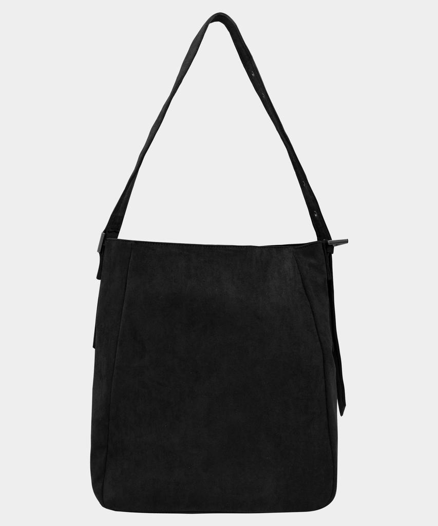 Macoi Classic Square Curve Suede Shoulder Bag [Black]