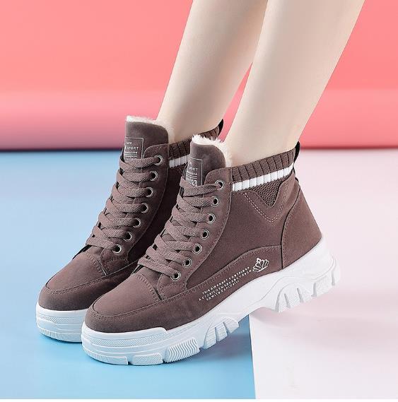 Ladies Casual Shoes Lace -Up Fashion Sneakers Platform Snow Boots Winter Women Boots Warm Plush Women 'S Shoes Zapatos De Mujer
