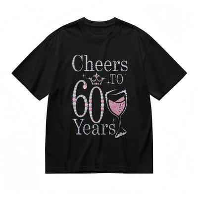 Herren Bequemes Leicht Stretch Atmungsaktives Klassisches T-Shirt 60. Geburtstag Grafik-Tee