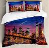 Bedding Set Business City Scenery New York Black and White Duvet Cover Pillow Case Boy Kid Teen Girl Bedding Covers Set