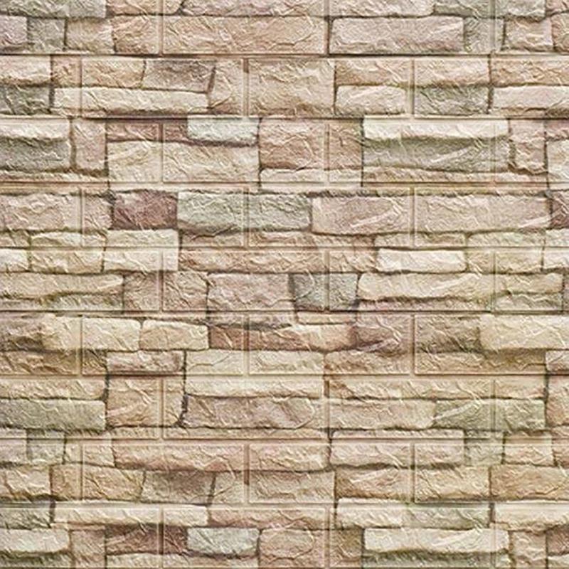 70cmx5m 3D Self-Adhesive Wallpaper Continuous Brick Wall Stickers Living Room Children's Room Decoration