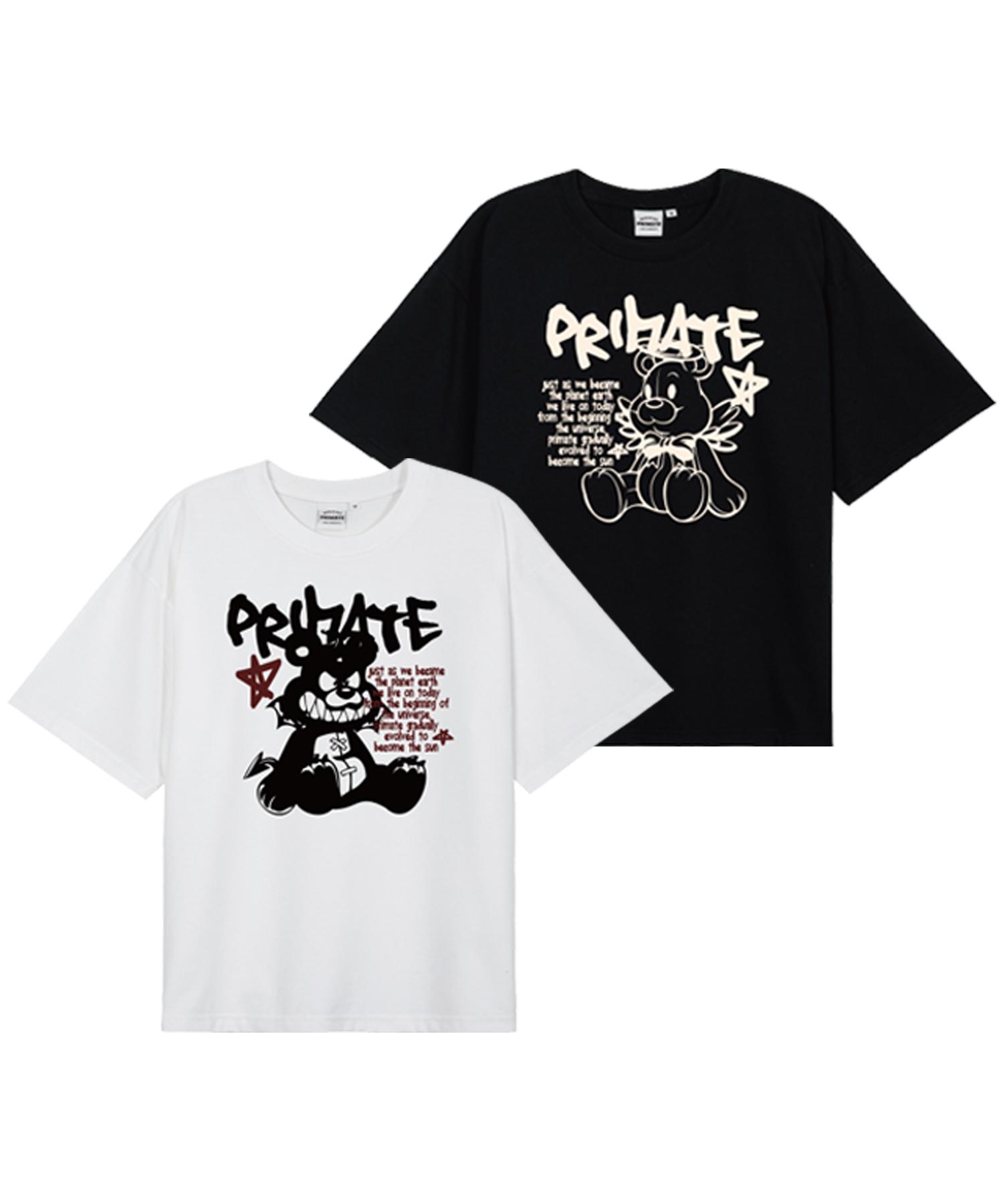 Prime Eight [2Pack] Primate Good Baer & Bad Baer Graphic Design Set Charcoal/L