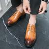 Business shoes British casual shoes Increase leather shoes Korean version breathable lace-up hair stylist men's shoes