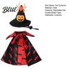 Dog Halloween Outfit 1 Set Pet Costume Spider Pumpkin Wizard Hat And Medium Costume Double-Sided Bat Print Cape Holiday Party for Cats Dogs