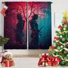 2pcs- Classic samurai design printed curtains, pole bag curtains, home decoration, room decoration