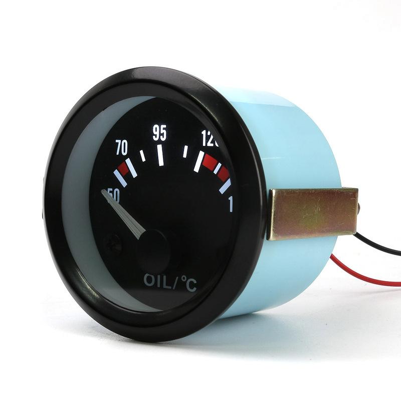 2"52mm Universal Car Oil Temp Gauge 50~150 Celsius LED Light Oil Temp Meter With Sensor