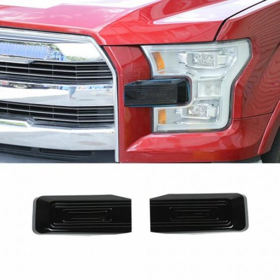 For F-150 Front Bumper Headlight Grille Trim Cover For Ford F150 2015- Black
