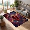 Tappeto in Flanella Stampato AC Milan Antiscivolo Morbido Poliestere Tappeto per Pavimento Tappetino Decorativo da Interno per Camera da Letto Soggiorno Divano Sala Giochi Decorazione Casa