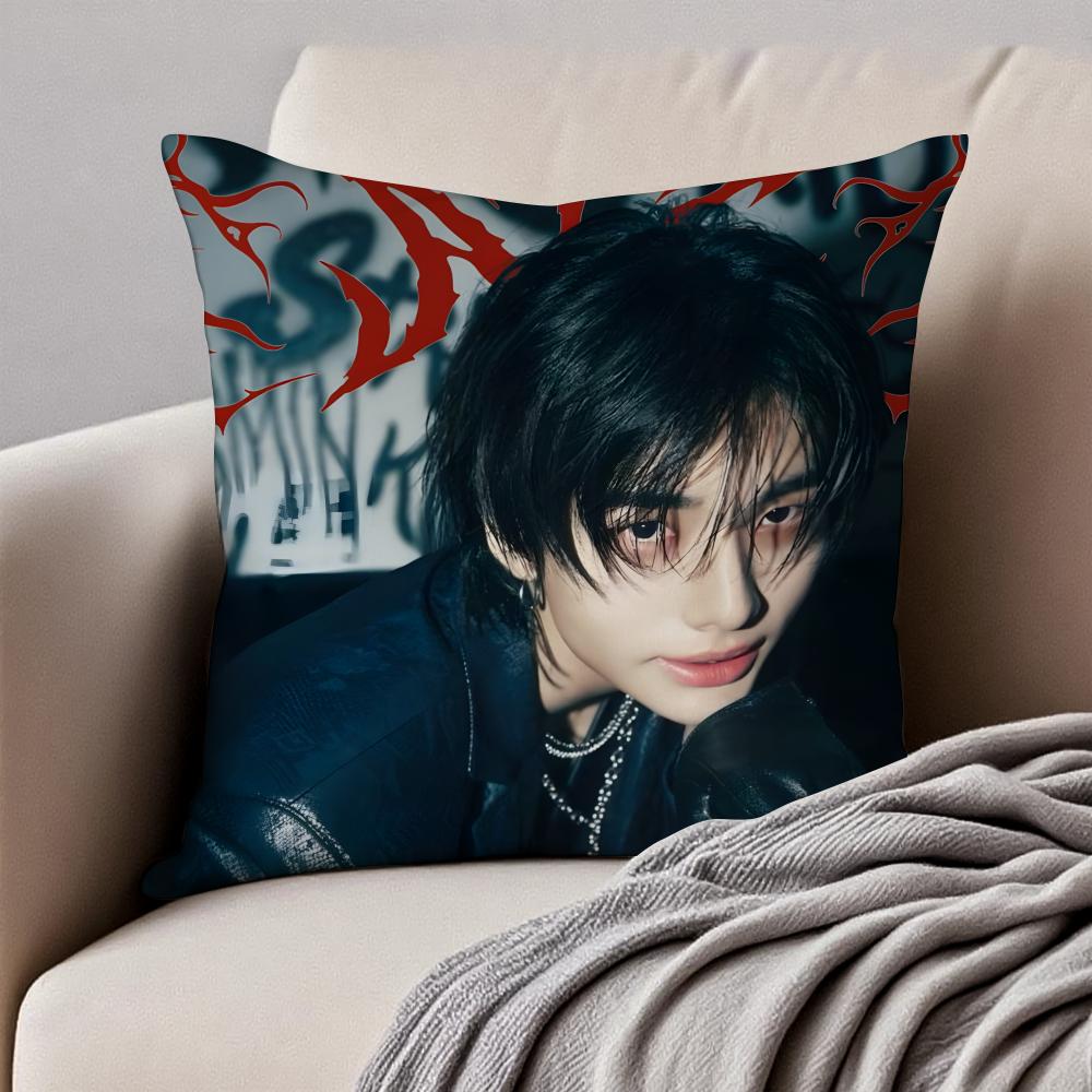 Handsome Kpop Idol HHwang HyunJin Cushion Cover Pillowcase Antidustmite Invisible Zipper Short Plush Sofa Cushion