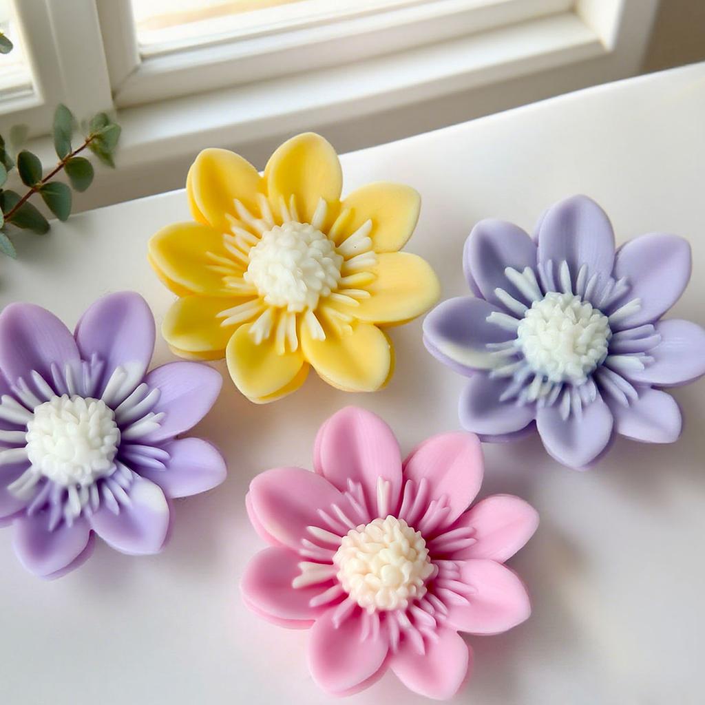 Flower Silicone Candle Molds Easy Demolding for Making Candle Soap Multipurpose Silicone Mould for Epoxy Resin Craft