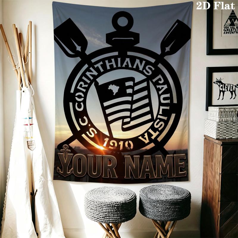 Custom Name Corinthians Wall Tapestry Aesthetic Wall Hanging Printed Fabric Blanket Decorative Tapestries for Bedroom Living Room Home Decor