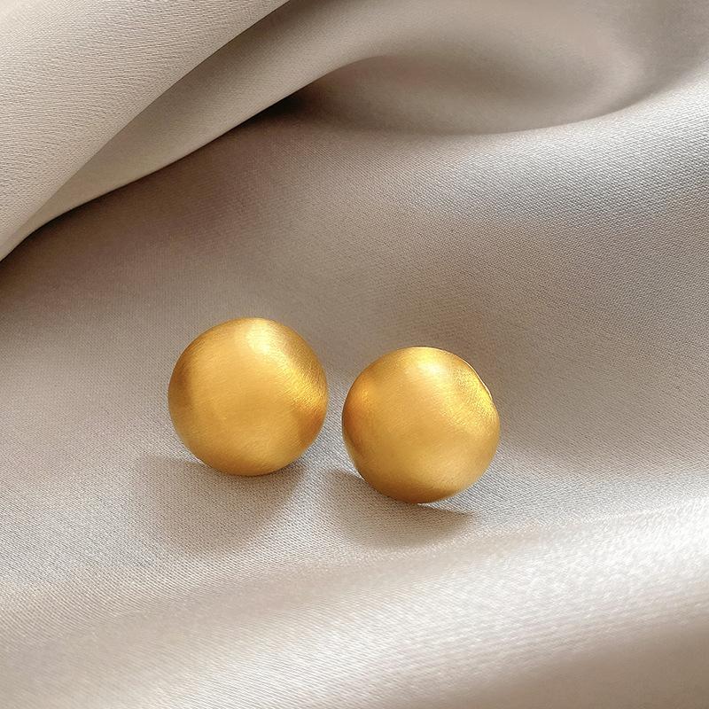 

Trendy Brushed Matte Texture Geometric Earrings for Women Japanese and Korean Fashion Temperament Light Luxury Versatile Earring