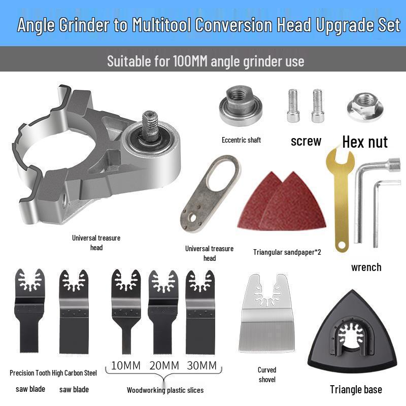 Multifunctional Electric Edge Trimmer & Angle Grinder Adapter: Converts to Cutting Machine, Electric Shovel, and Woodworking Tool Set.