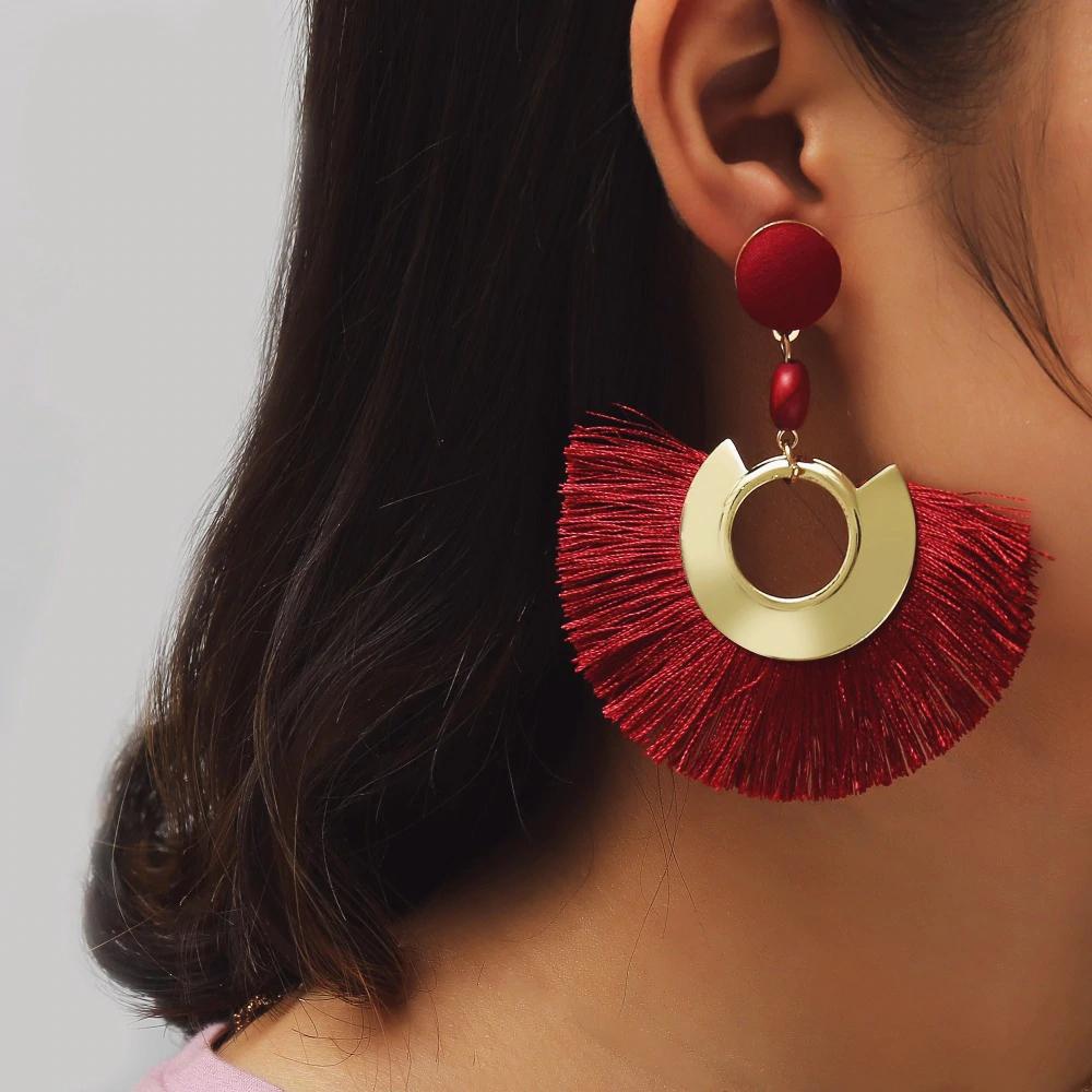 Women Fashion Bohemian Tassel Drop Earrings Charm Jewelry Gifts