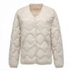 Womens Lightweight V-Neck Short Down Jacket Thin Puffer Coat Winter Casual Wear
