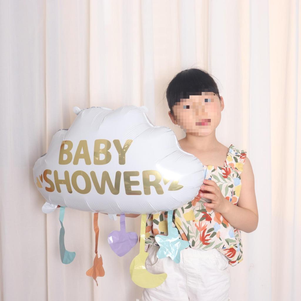 Gradient Rainbow Balloon with Crown for Girl's First Birthday Party Background Decoration