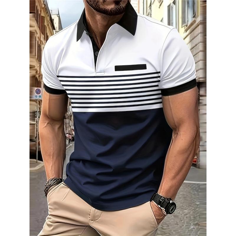Men's Casual Polo Shirt Digital Printed Short Sleeve Polo