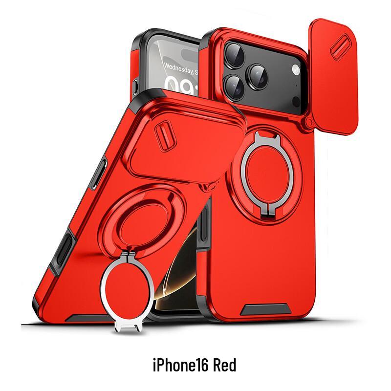 CAXITON Magnetic Ring Holder Shockproof Case for iPhone 16