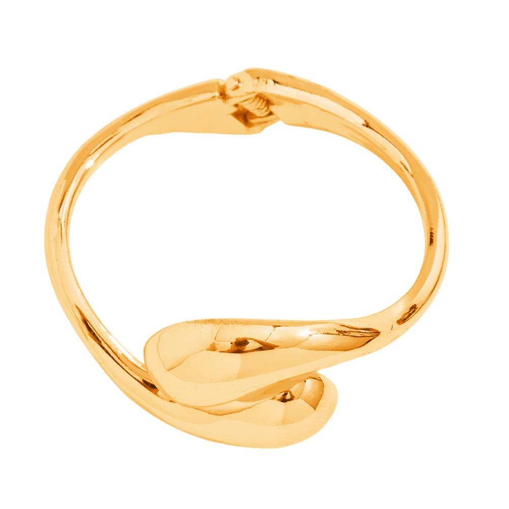 Chunky Water Drop Bangles Gold Polished Geometric Bracelets Vintage Spiraled Oval Bangle Bracelet Punk for Women Jewelry Gift